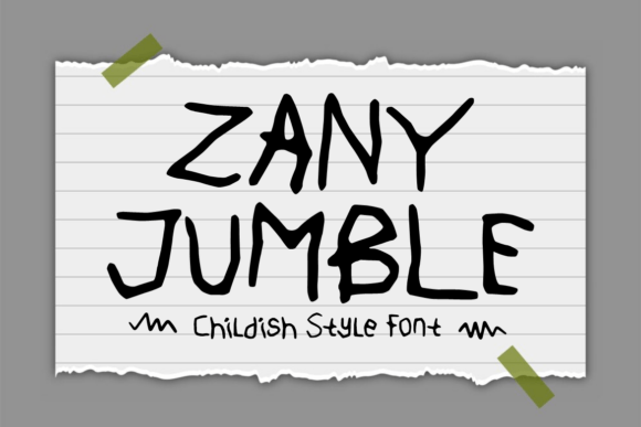 Zany Jumble: A Playful Childish-Style Font for Branding That Feels Real